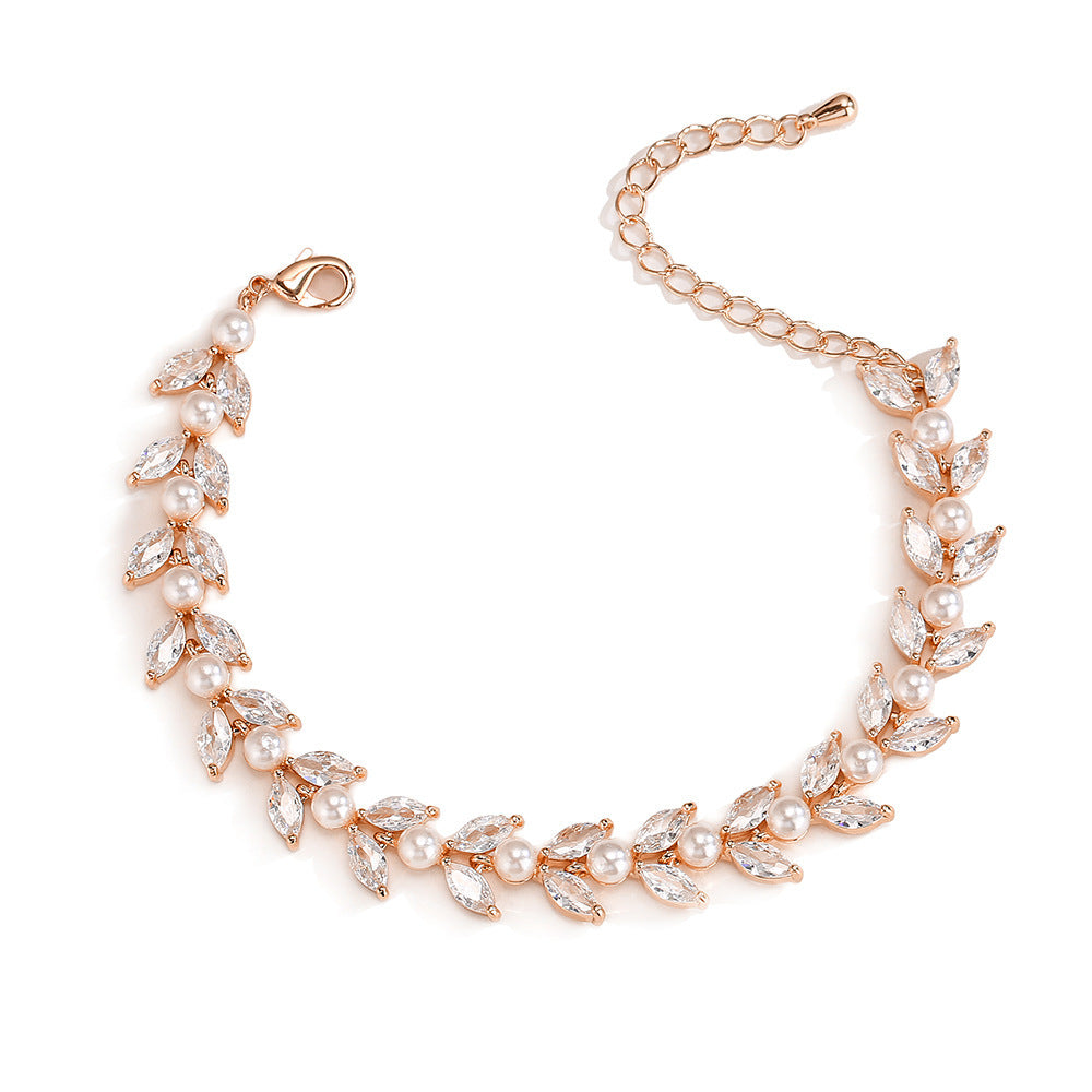 Light Zircon Pearl Bracelet