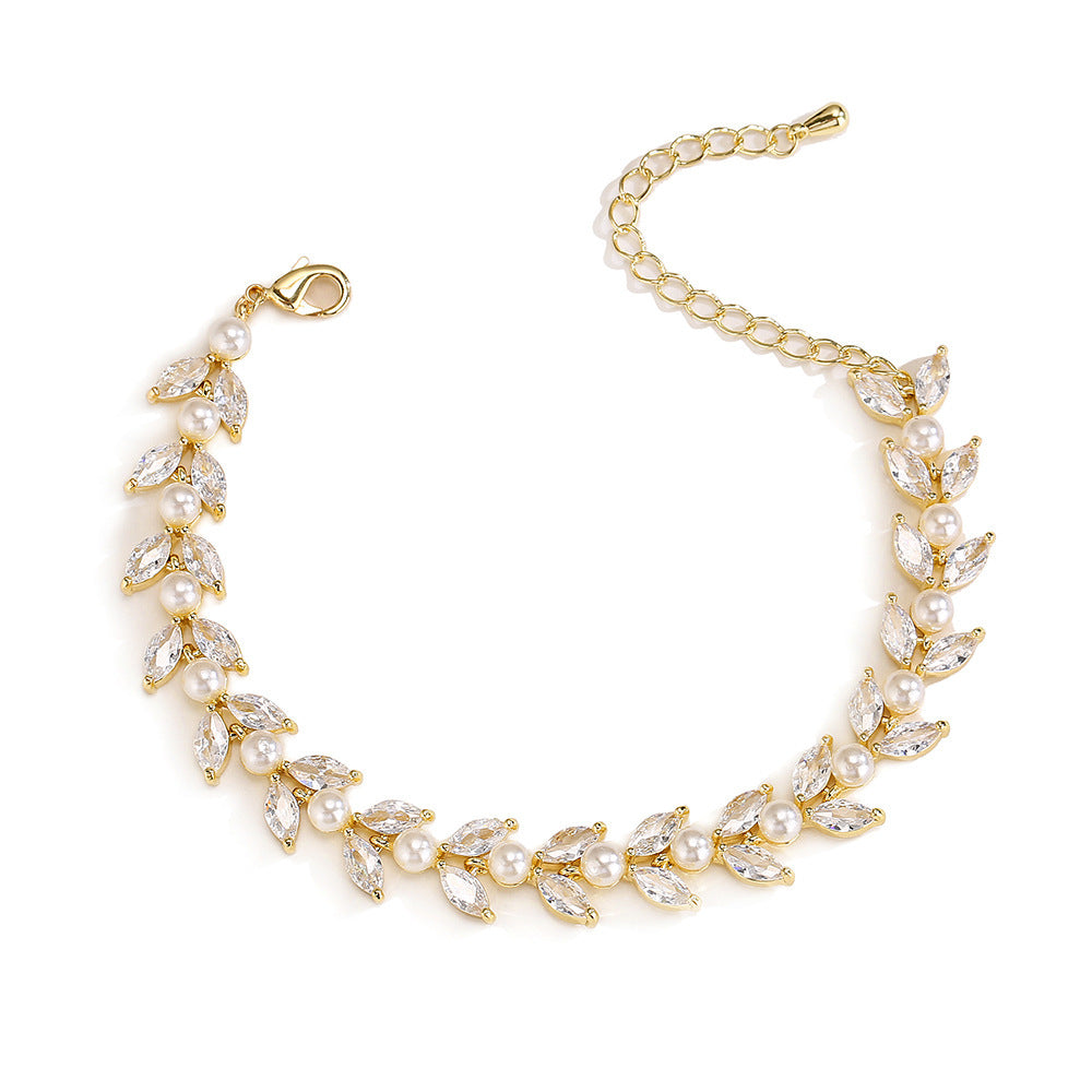 Light Zircon Pearl Bracelet