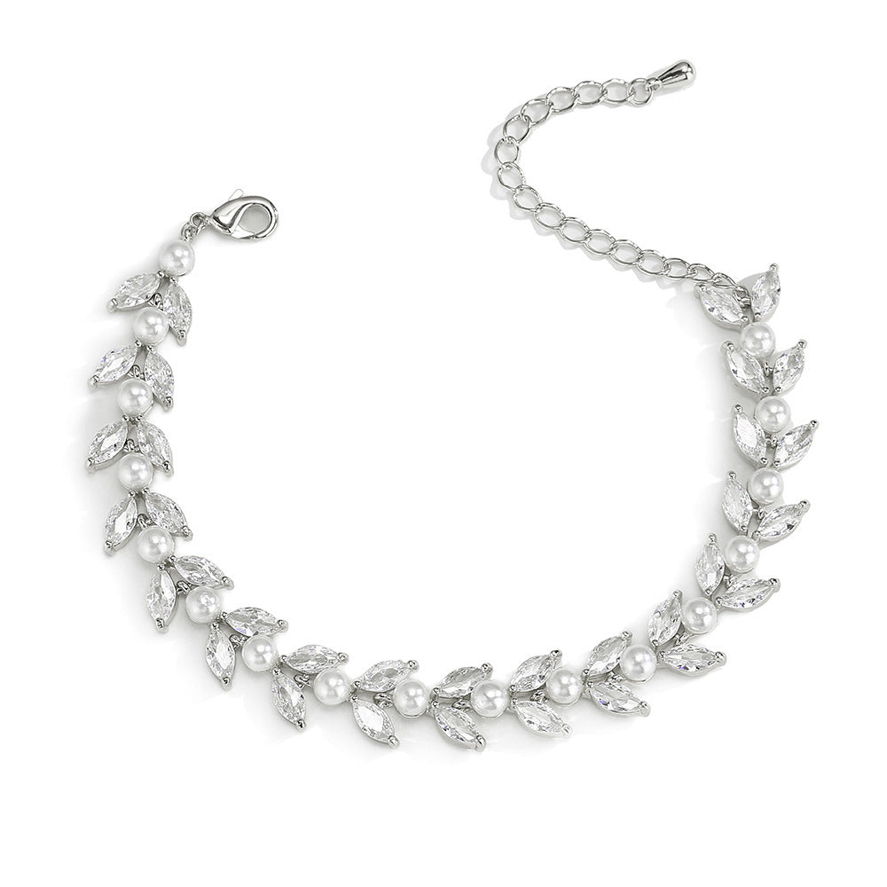 Light Zircon Pearl Bracelet