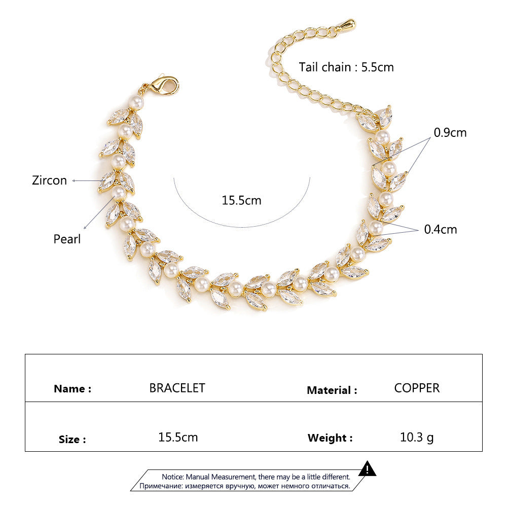 Light Zircon Pearl Bracelet